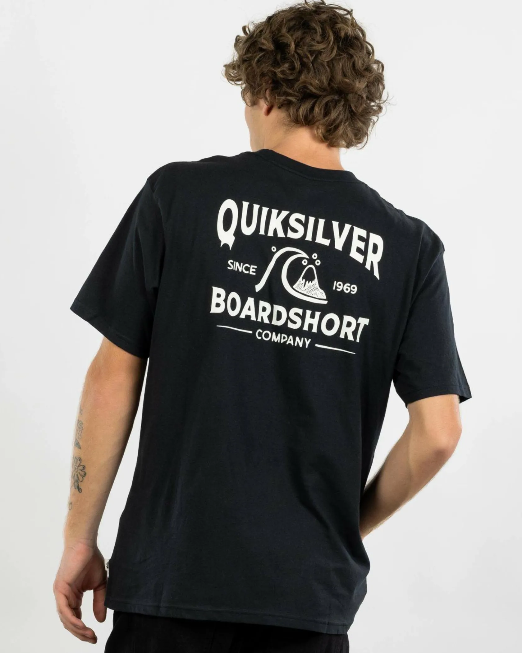 Quiksilver Boardshort Arch T-Shirt Black New