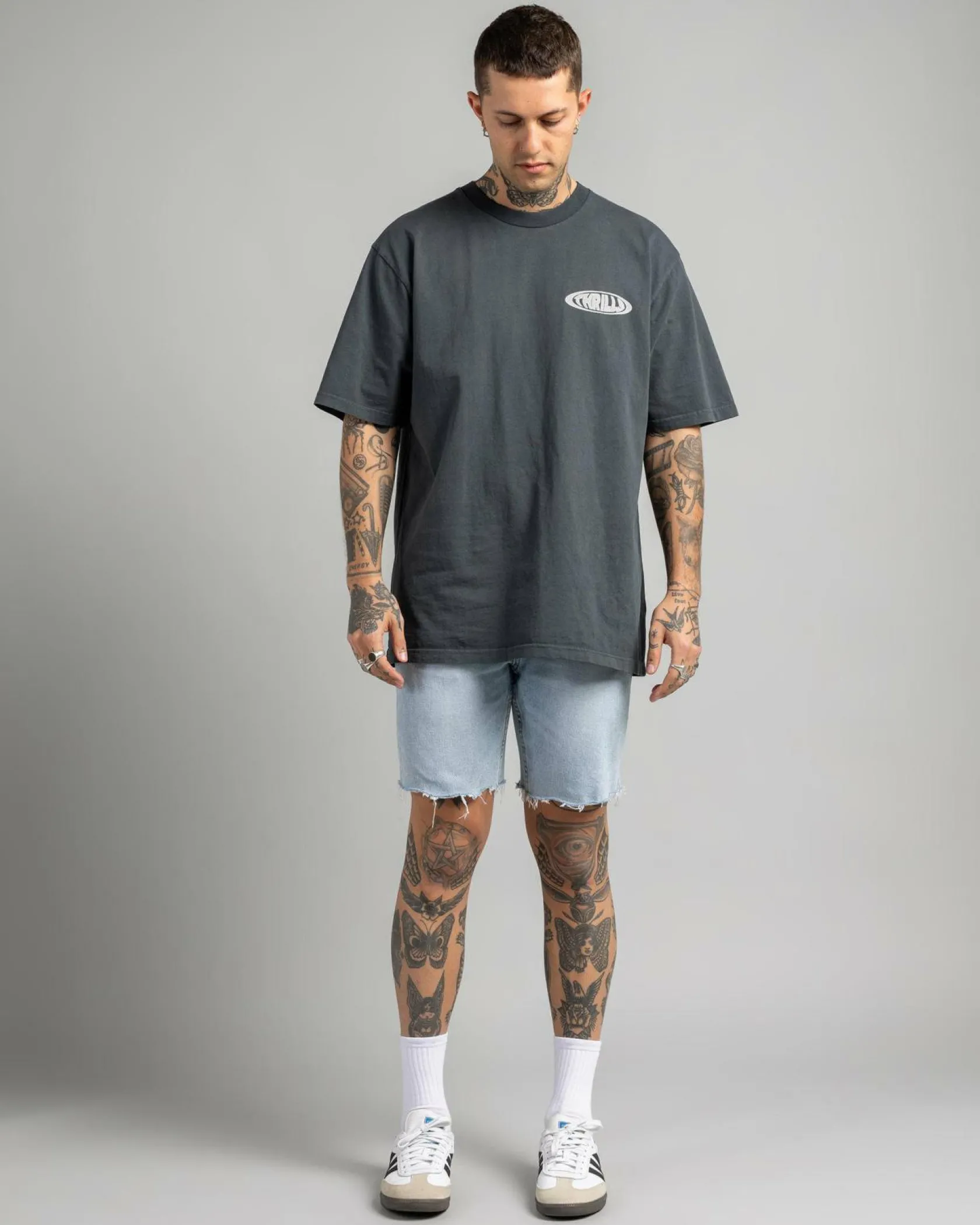 Thrills Bones Denim Shorts Dusk Online
