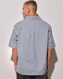 Wrangler Boxcar Short Sleeve Shirt Concrete Sky New
