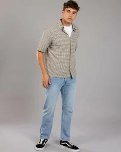 Lee Boxcutter Short Sve Shirt Ecru Check Sale