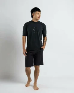 Billabong Boxed Arch Short Sleeve Rash Vest Stealth Hot