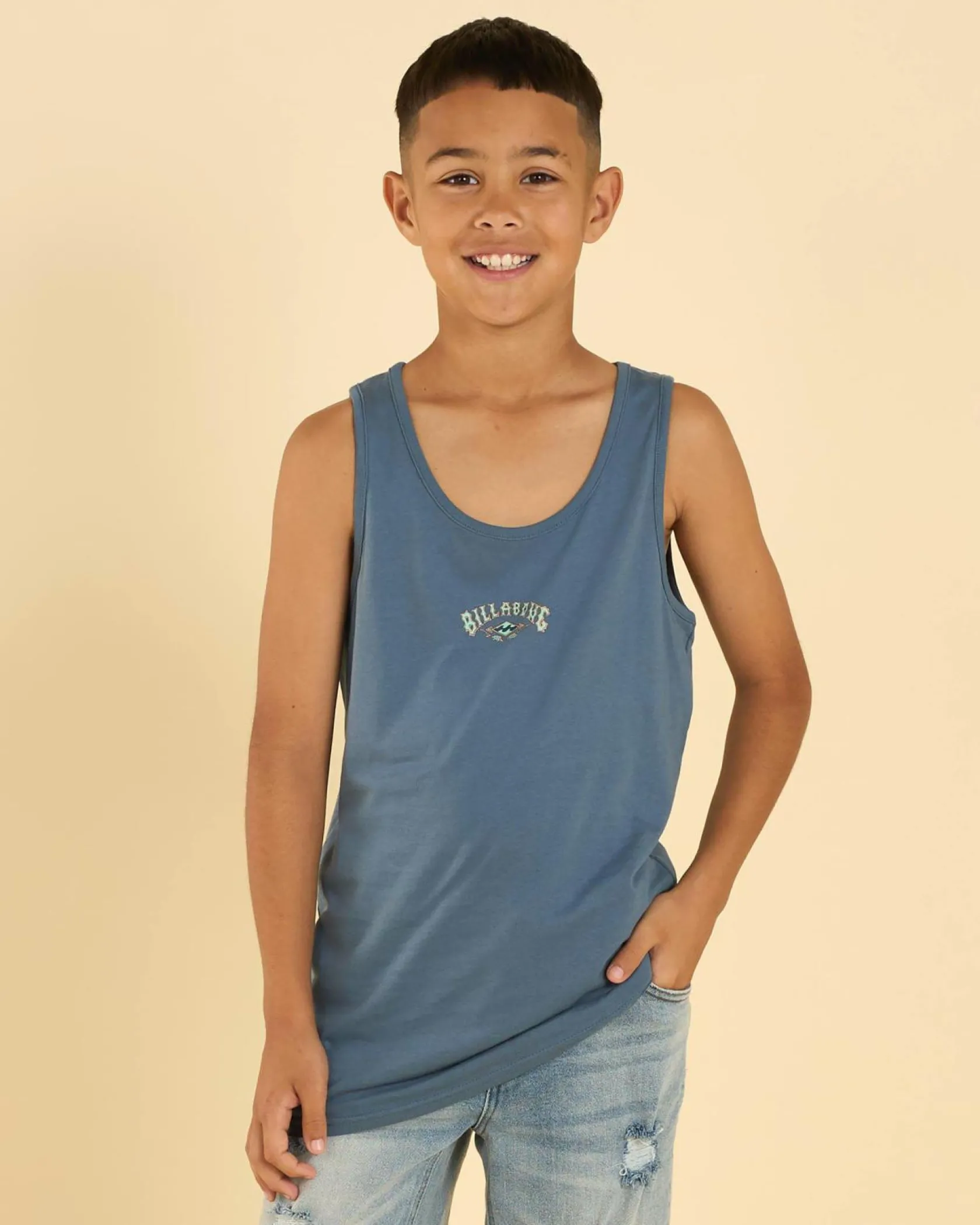 Billabong Boys' Crossboards Tank Steel Blue