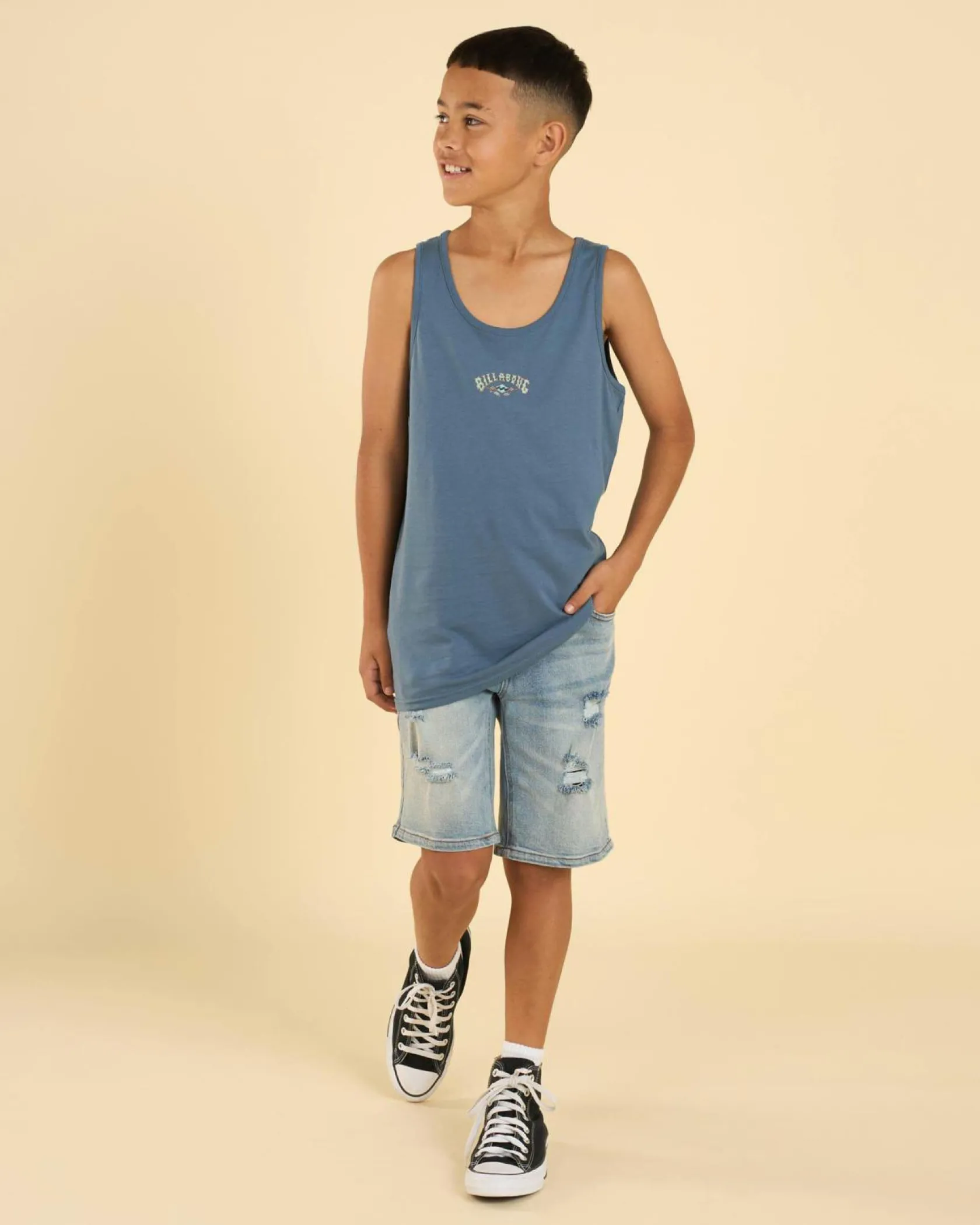 Billabong Boys' Crossboards Tank Steel Blue