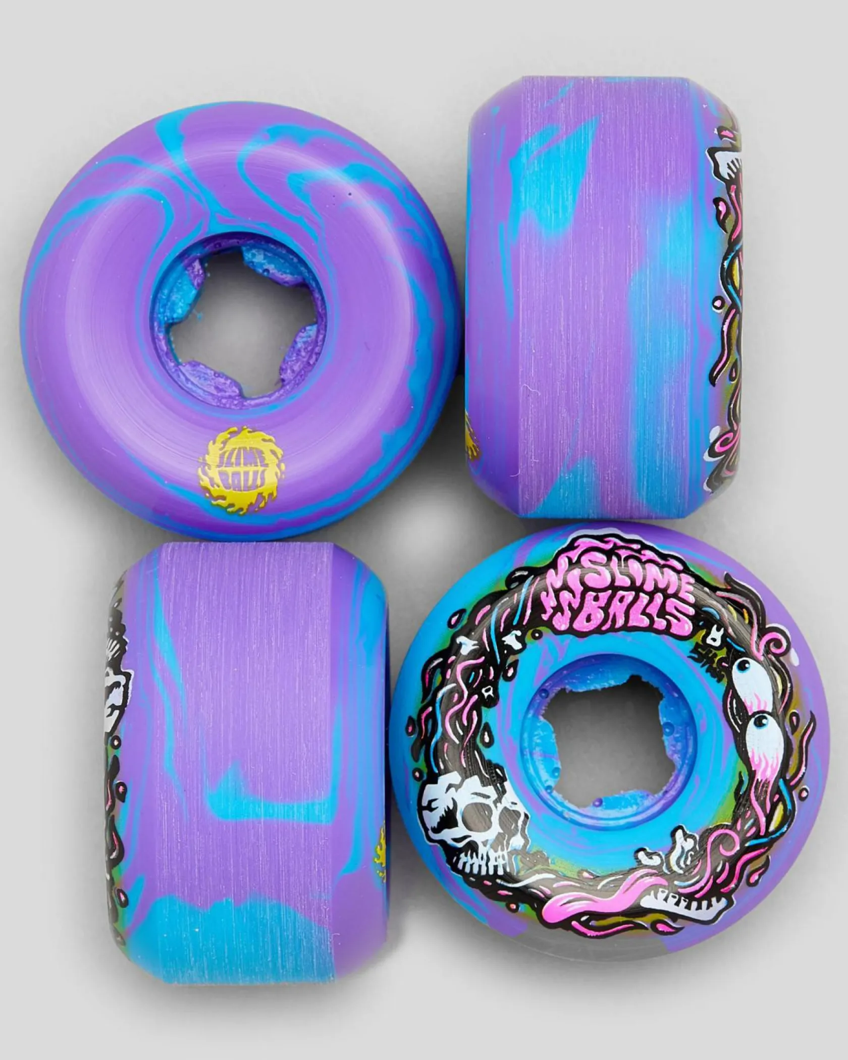 Slimeball Brains Speed 54mm Skateboard Wheels Blue/ Purple Hot