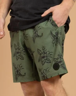 Jacks Bramble Elastic Waist Shorts Dark Olive Hot