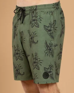 Jacks Bramble Elastic Waist Shorts Dark Olive Hot