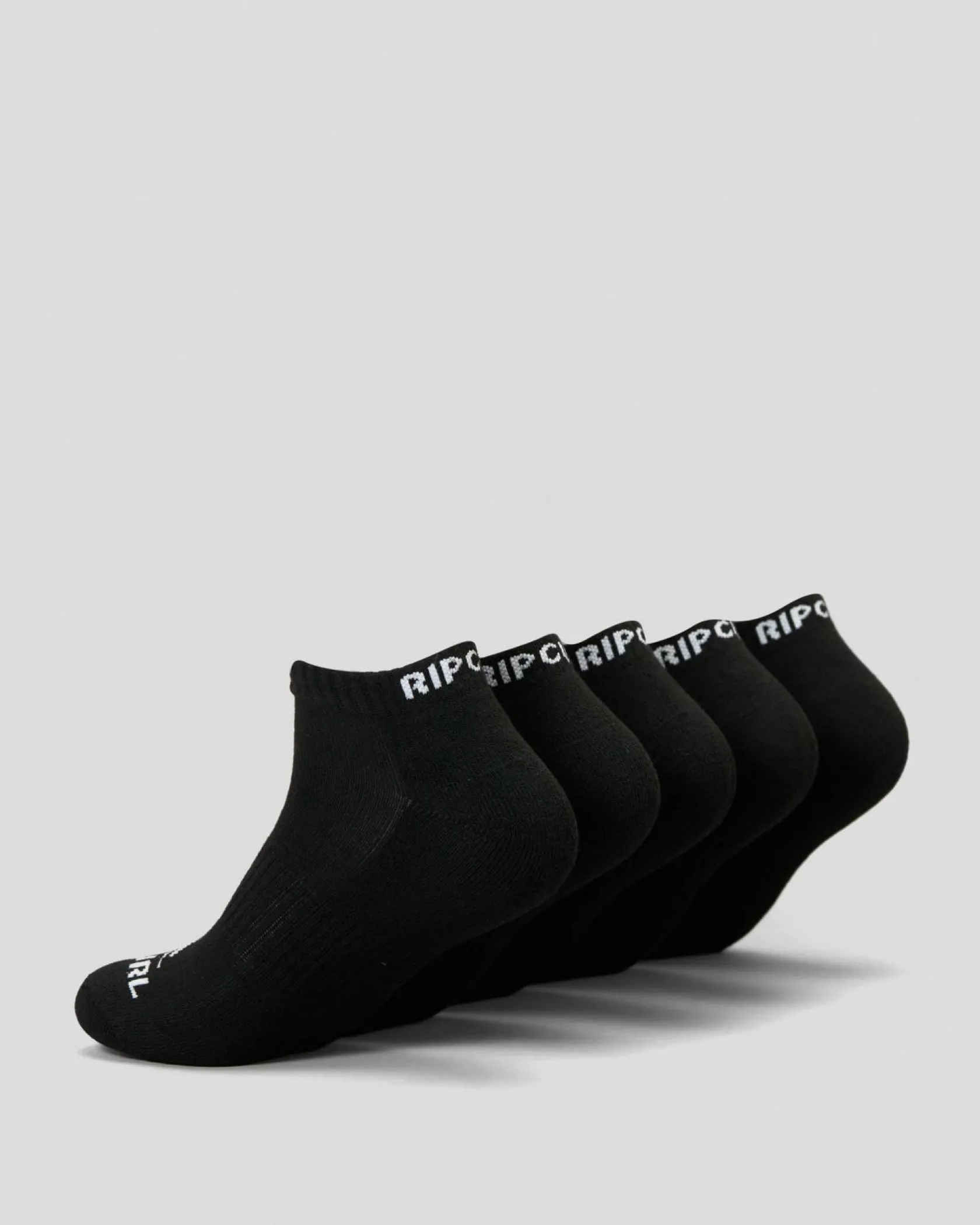 Rip Curl Brand Ankle Socks 5 Pack Black Best