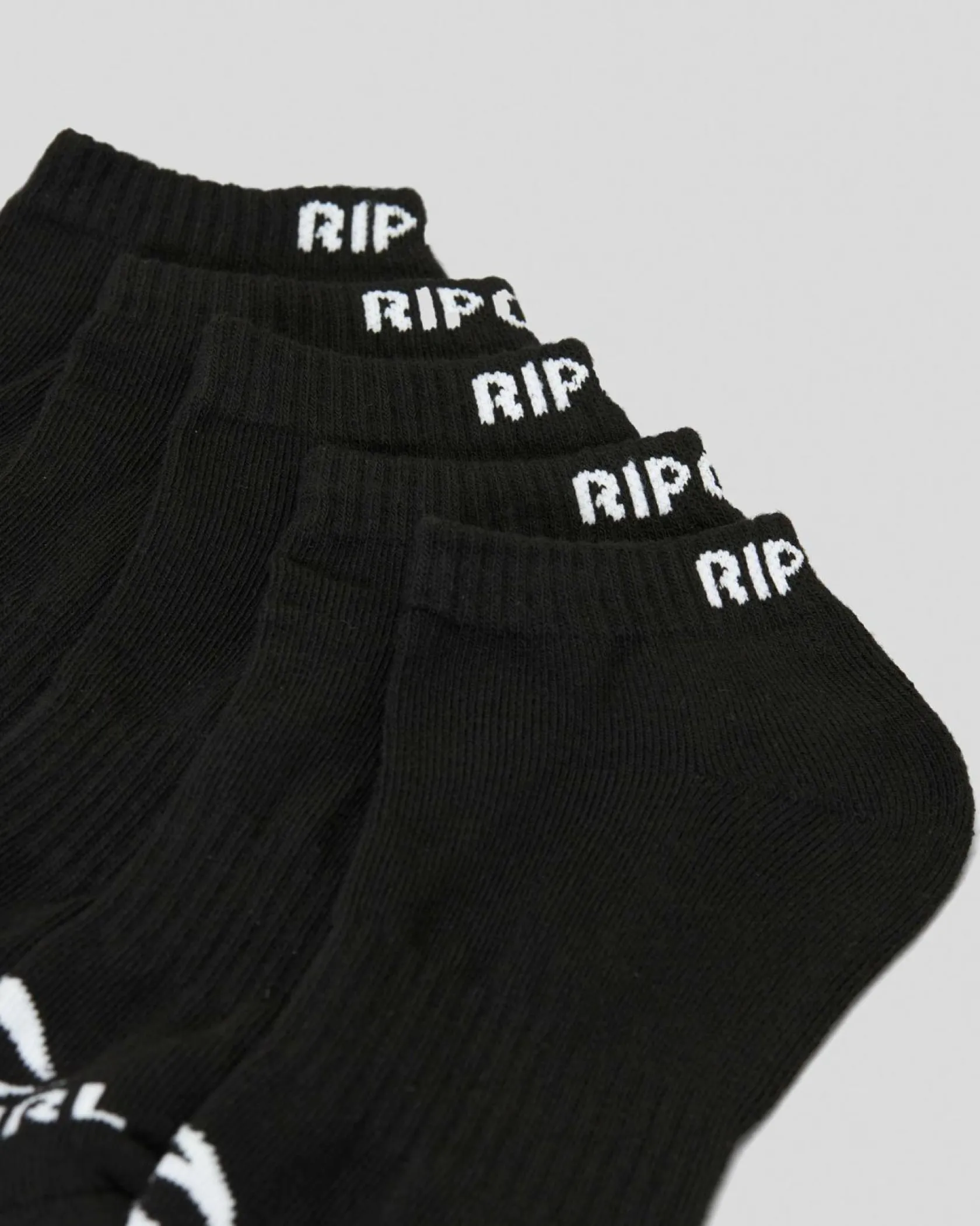 Rip Curl Brand Ankle Socks 5 Pack Black Best