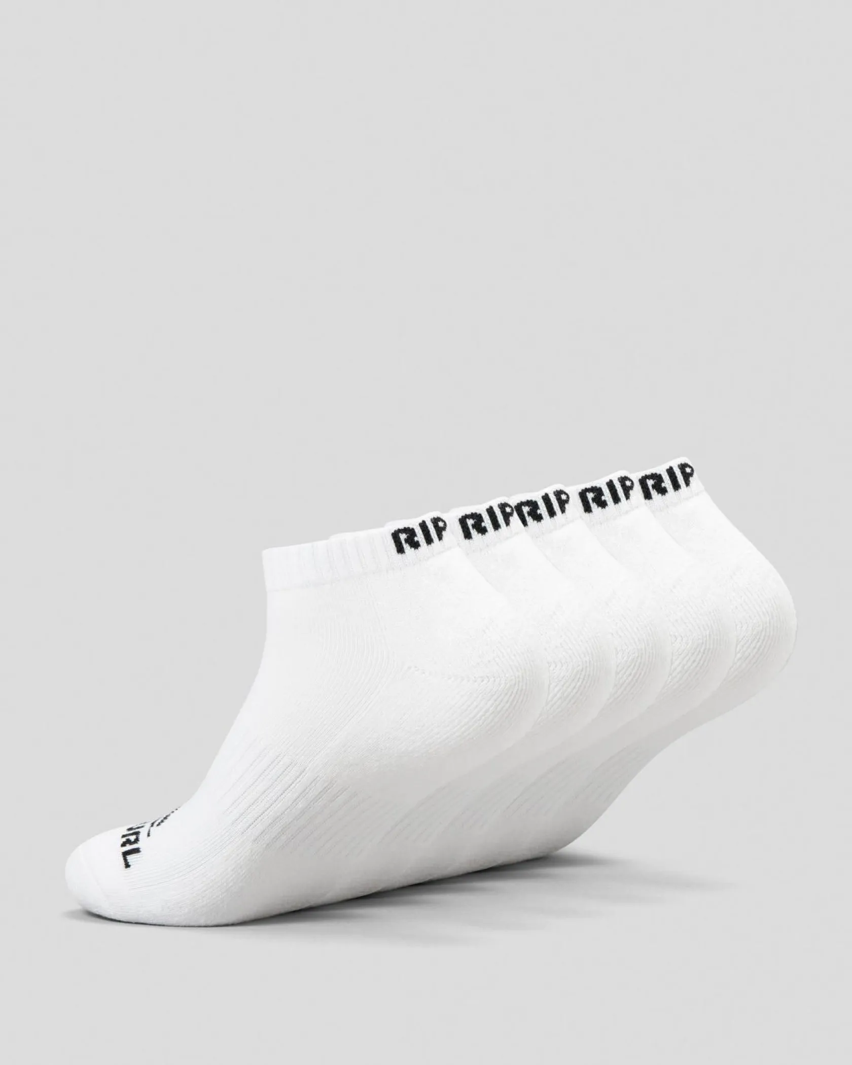 Rip Curl Brand Ankle Socks 5 Pack White New