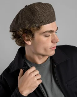 Brixton Brood Newsboy Cap Brown/khaki Discount