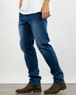 Ringers Western Burke Slim Taper Jeans Mid Blue Discount
