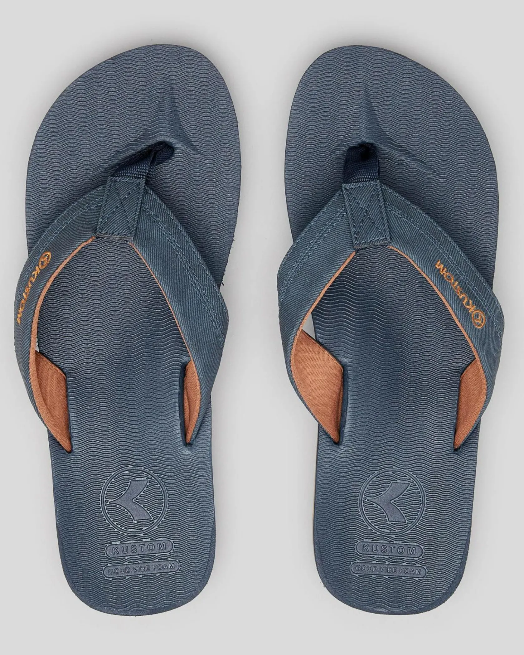 Kustom Burleigh Thongs Navy Heather Online