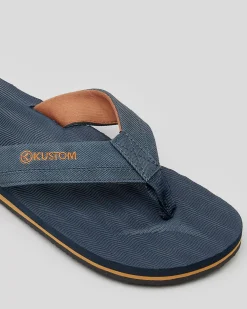 Kustom Burleigh Thongs Navy Heather Online