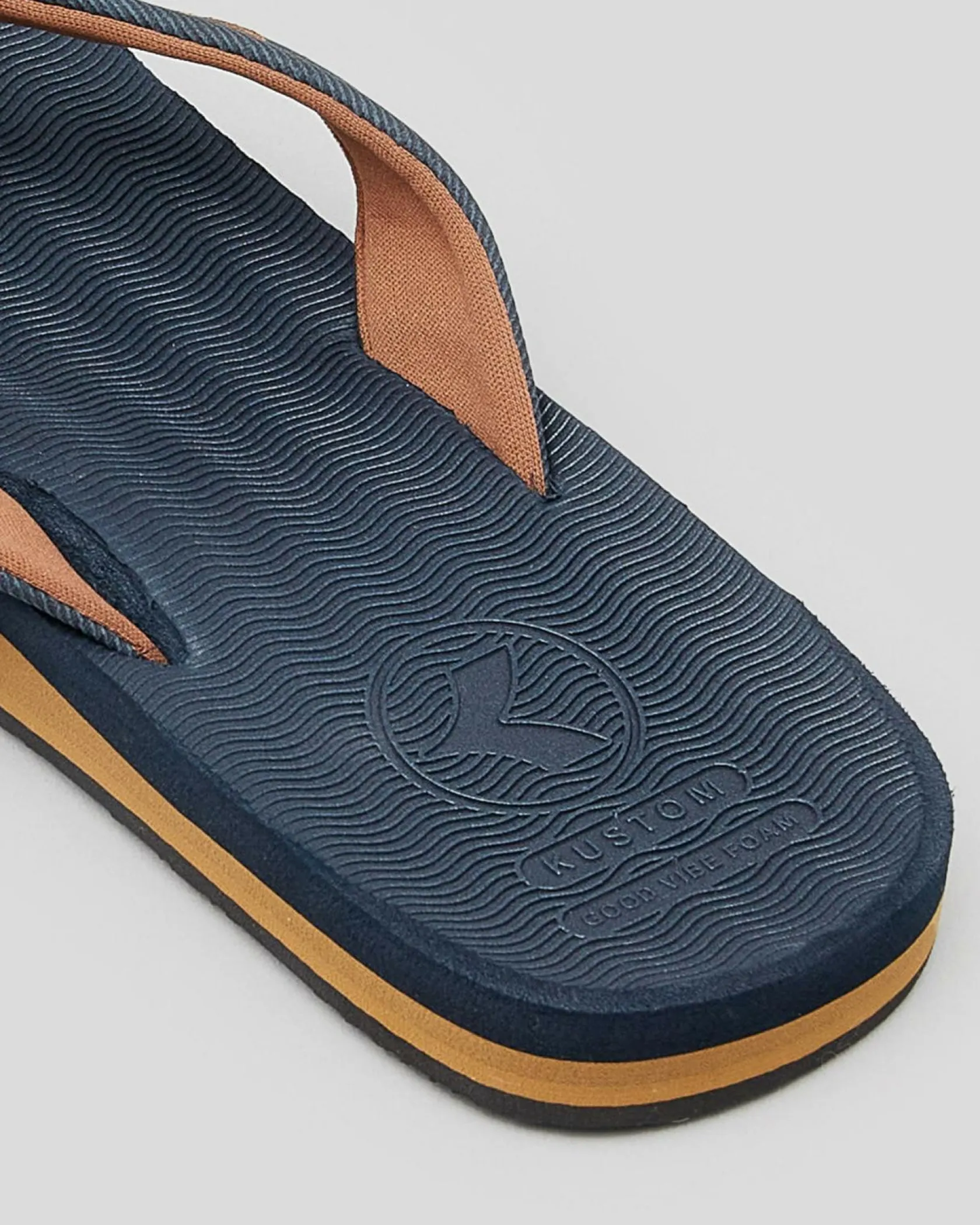 Kustom Burleigh Thongs Navy Heather Online