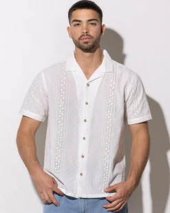 Lucid Bygone Short Sleeve Shirt Ivory Clearance