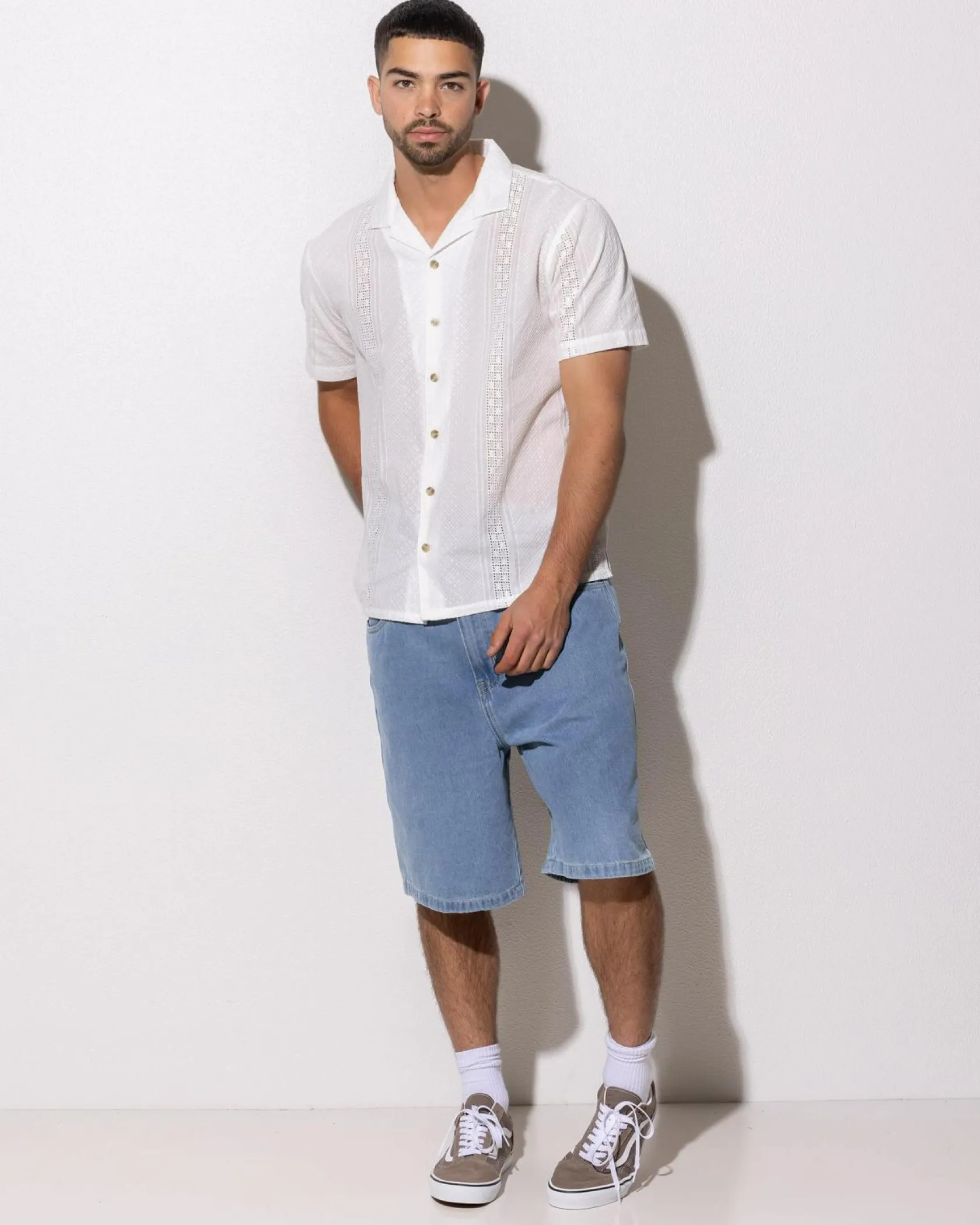 Lucid Bygone Short Sleeve Shirt Ivory Clearance