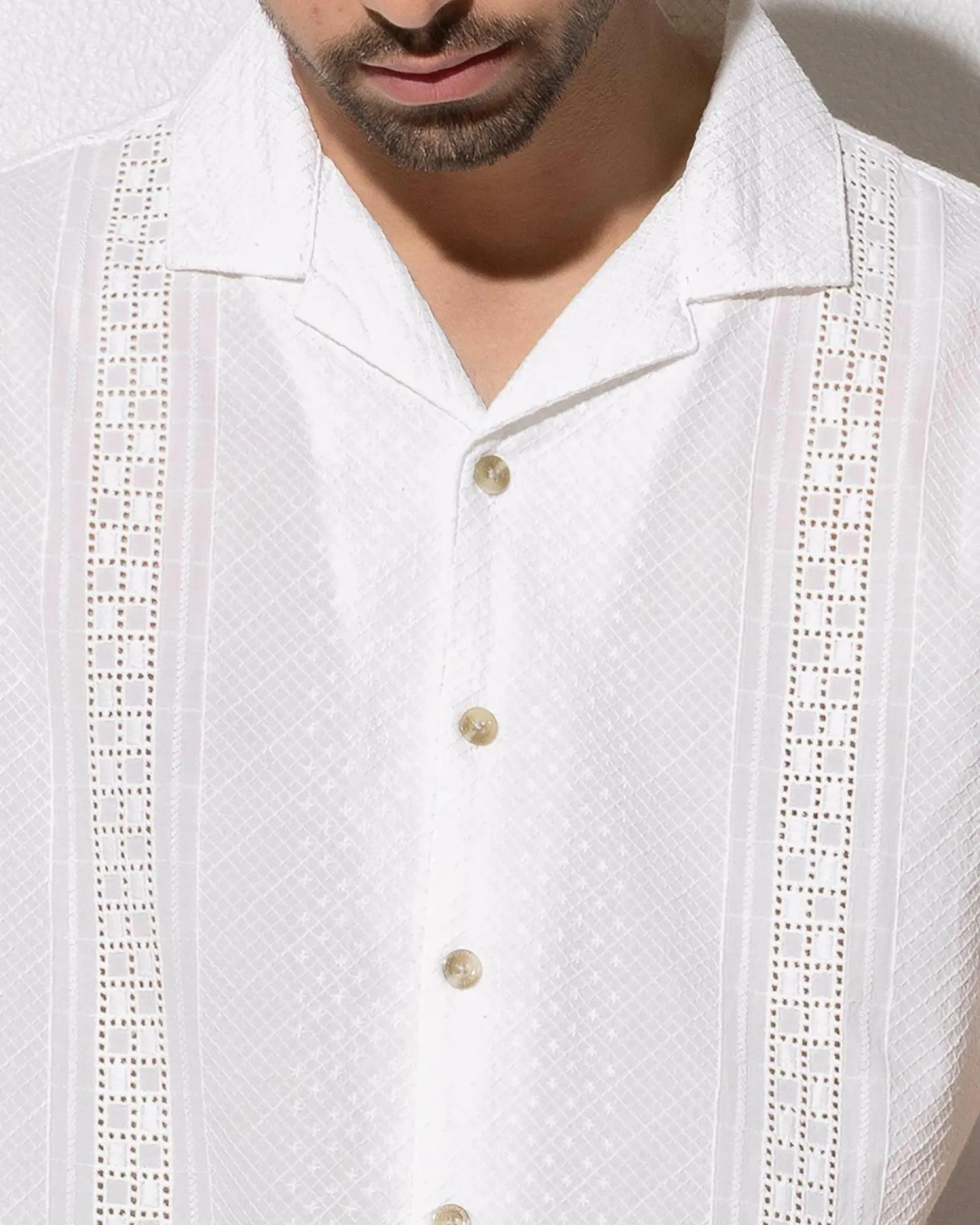 Lucid Bygone Short Sleeve Shirt Ivory Clearance