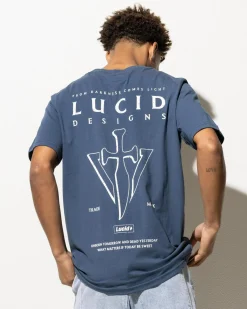 Lucid Capstone T-Shirt Slate Blue Clearance