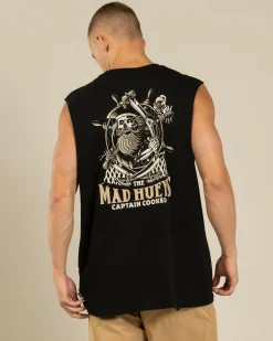 The Mad Hueys Captain Ship Faced Muscle Tank Black