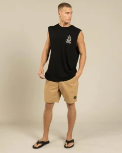 The Mad Hueys Captain Ship Faced Muscle Tank Black