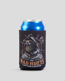 The Mad Hueys Captain Ship Faced Stubby Cooler Black Sale