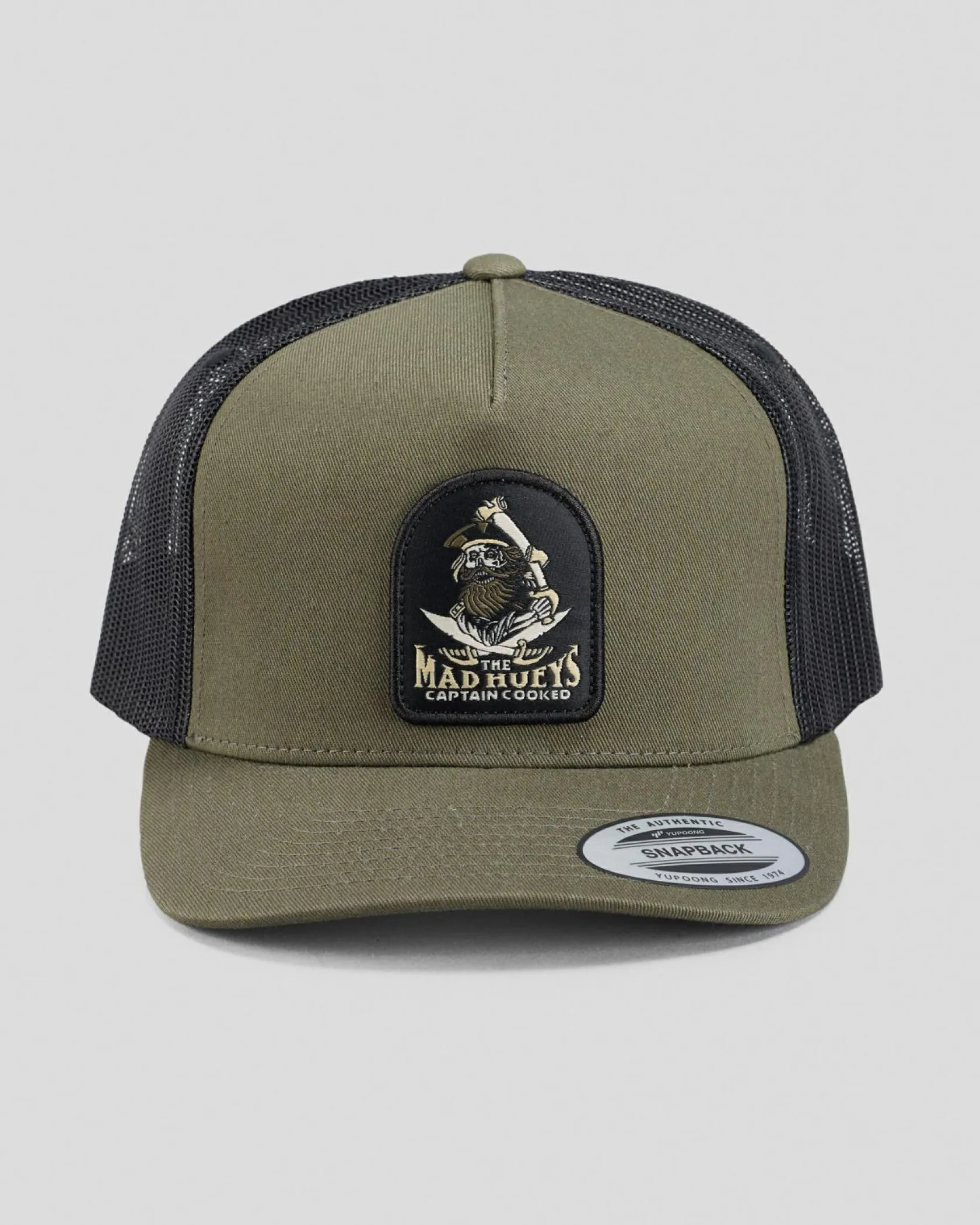 The Mad Hueys Captain Ship Faced Trucker Cap Olive Outlet