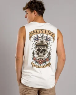 Salty Life Carrion Crown Muscle Tank Stone New