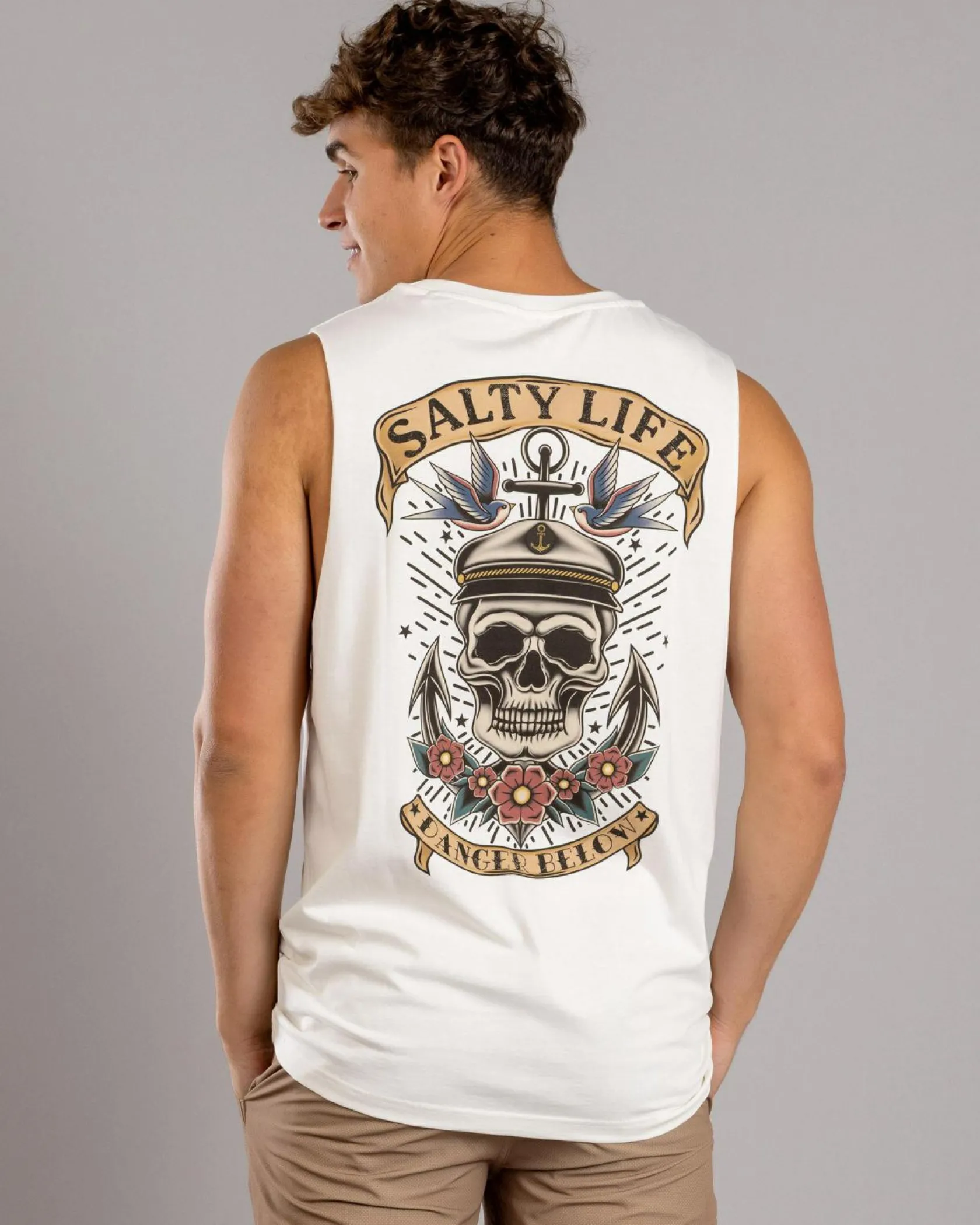Salty Life Carrion Crown Muscle Tank Stone New