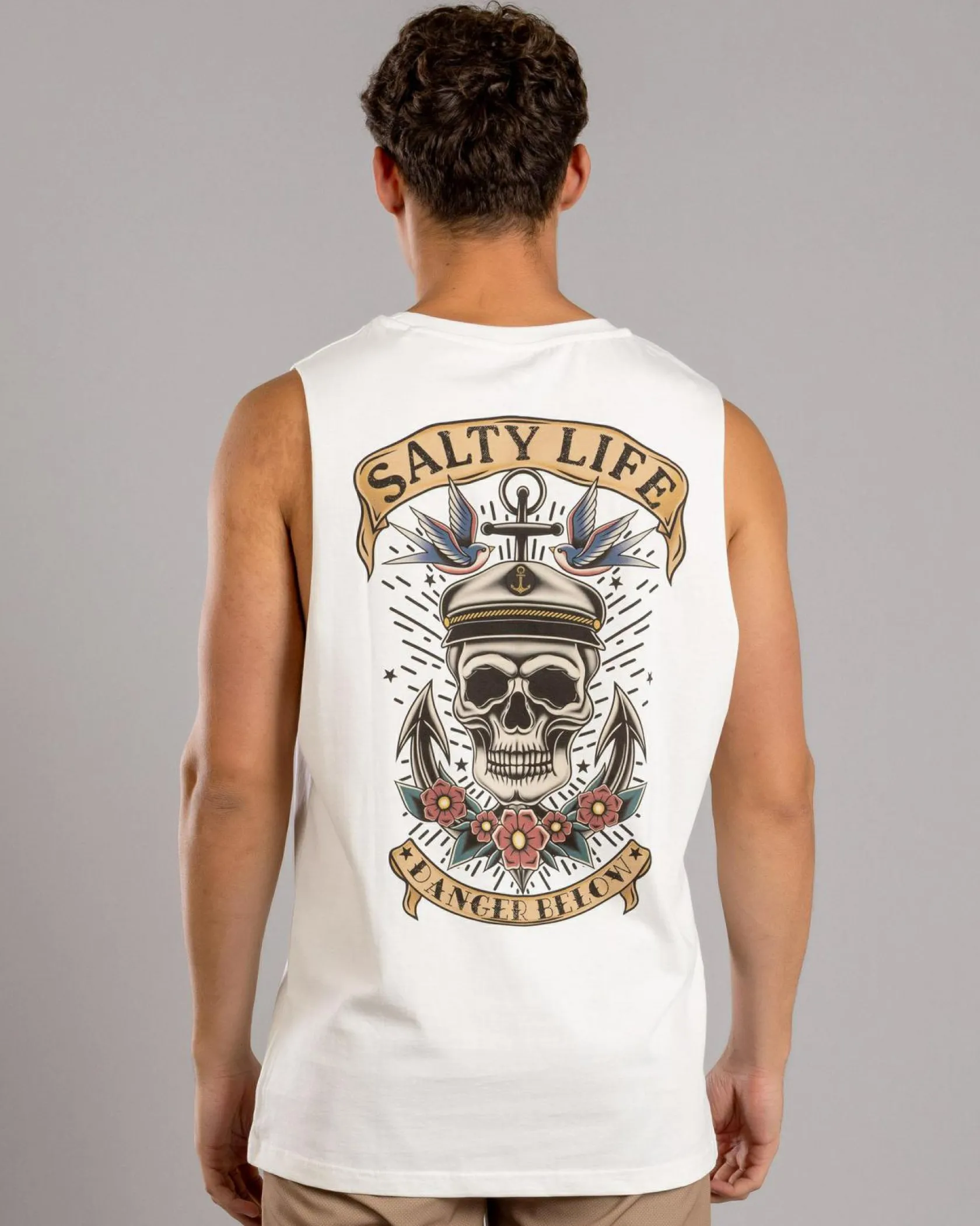 Salty Life Carrion Crown Muscle Tank Stone New