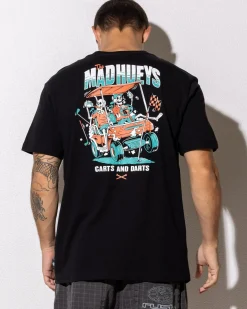 The Mad Hueys Carts And Darts T-Shirt Black New