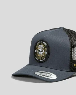 The Mad Hueys Caught Fk All Twill Trucker Cap Navy Hot