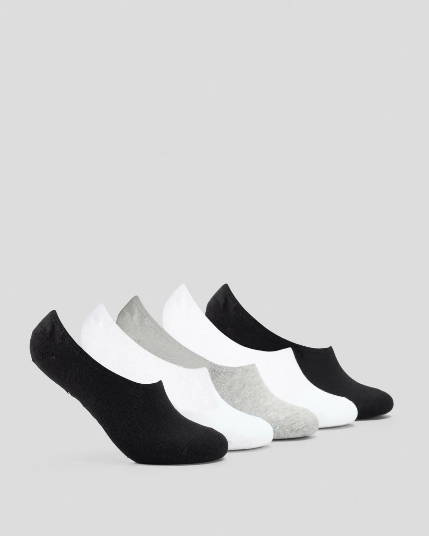 Lucid Certain Invisible Socks 5 Pack White/black/grey Clearance