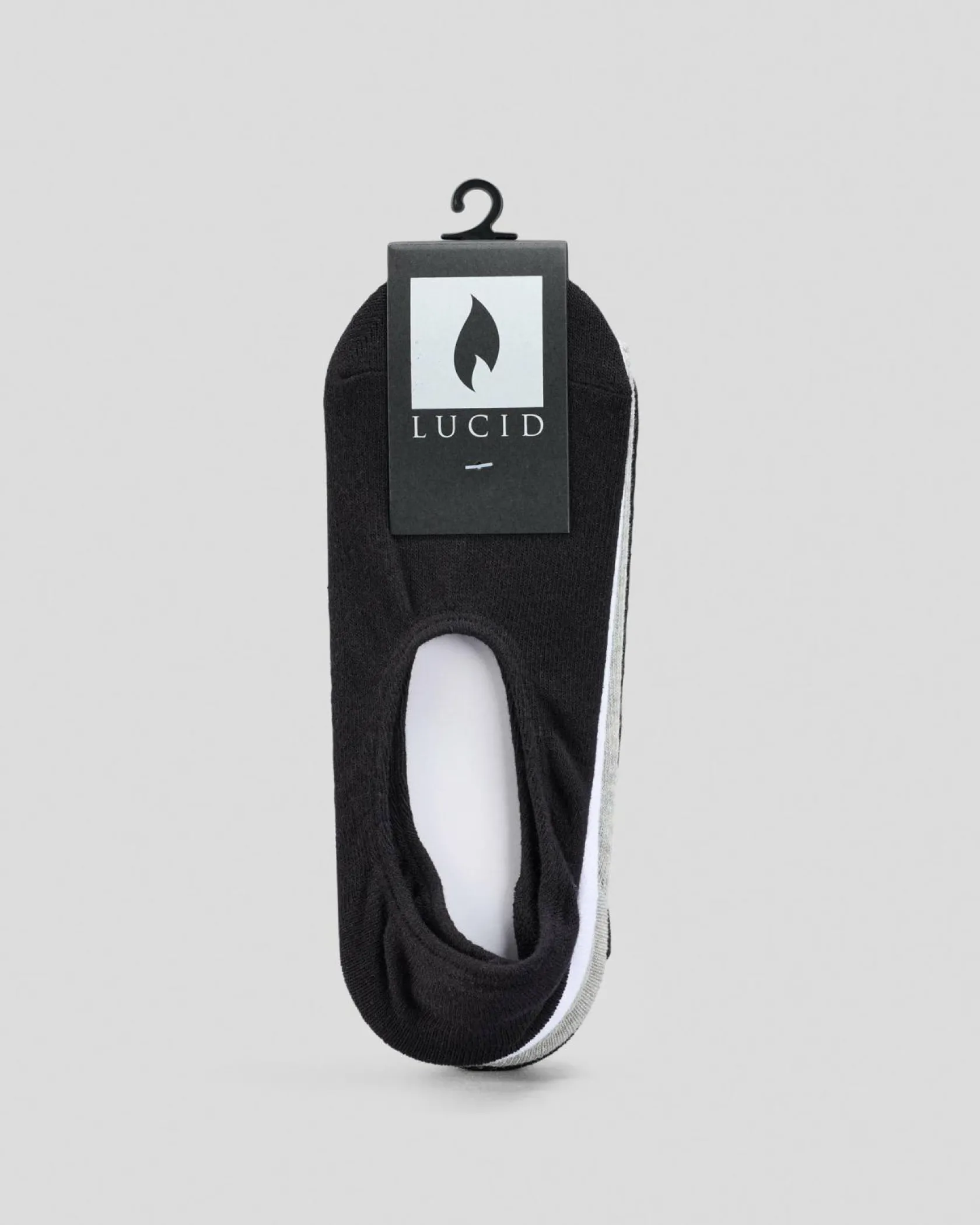 Lucid Certain Invisible Socks 5 Pack White/black/grey Clearance