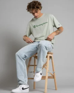 Champion Puff Script T-Shirt Clever Sage Discount