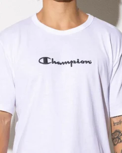 Champion Puff Script T-Shirt White Clearance