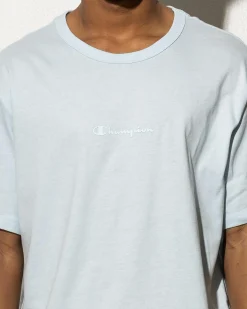 Champion Script Tonal T-Shirt Silence Blue Hot