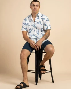 Corona Chasin Tides Short Sleeve Shirt Beige