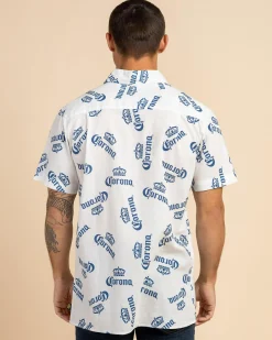 Corona Chasin Tides Short Sleeve Shirt Beige