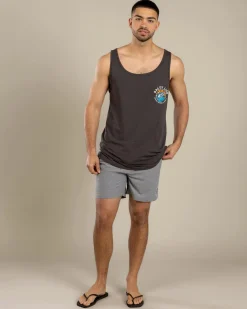 Salty Life Chasing Bait Singlet Charcoal Clearance