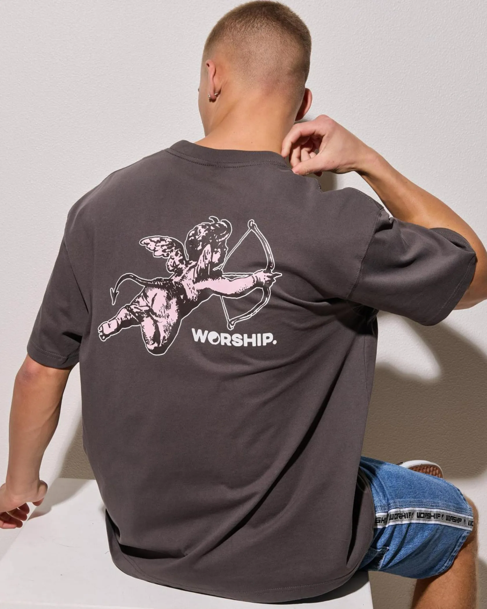 Worship Supplies Cherub T-Shirt Worn Black New