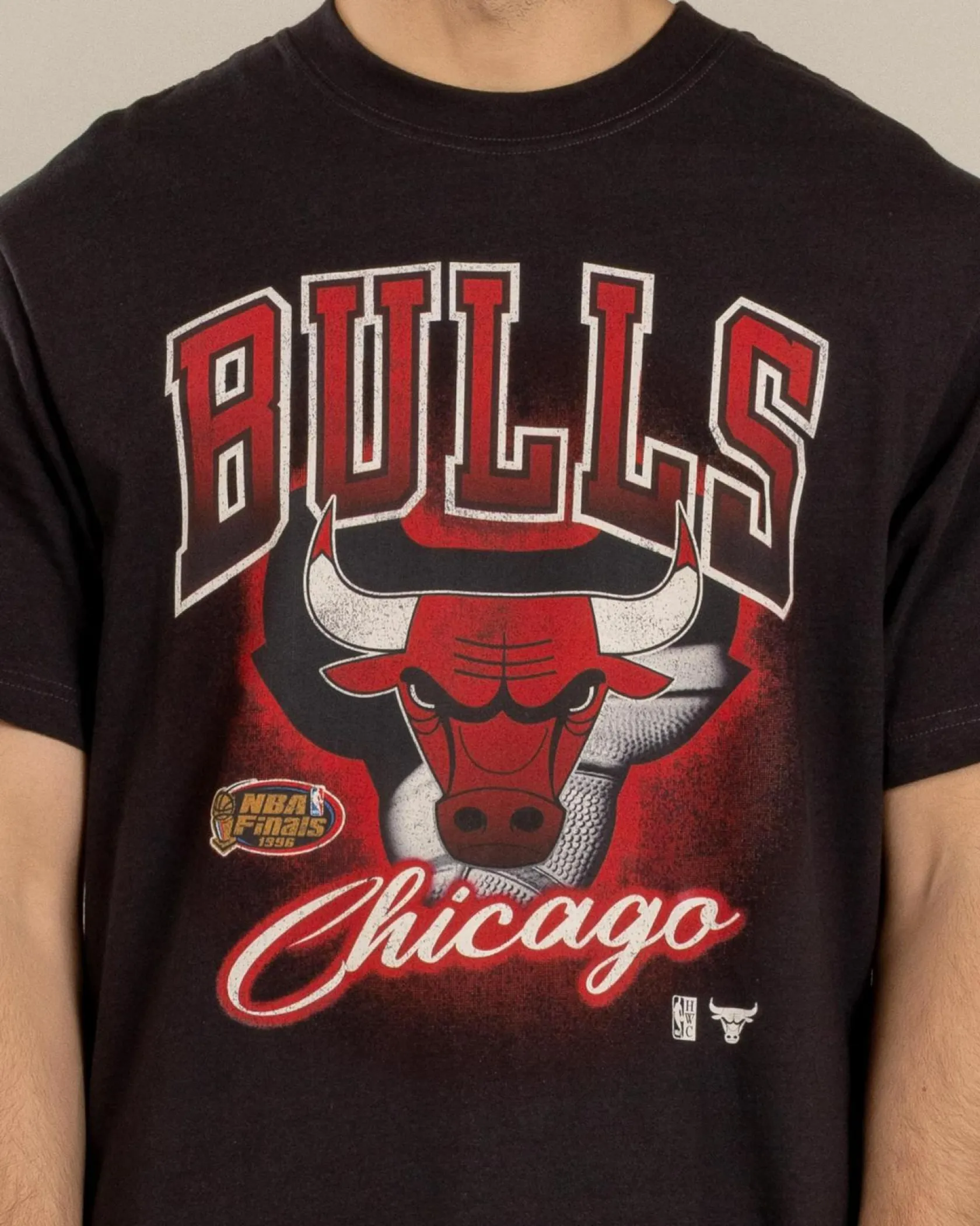 Mitchell & Ness Chicago Bulls Frame T-Shirt Faded Black Hot