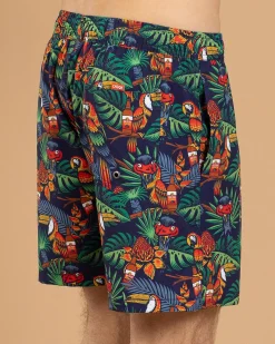 Bush Chook Chooked Out Beach Shorts Navy Hot