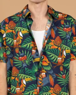 Bush Chook Chooked Out Short Sleeve Shirt Navy Best