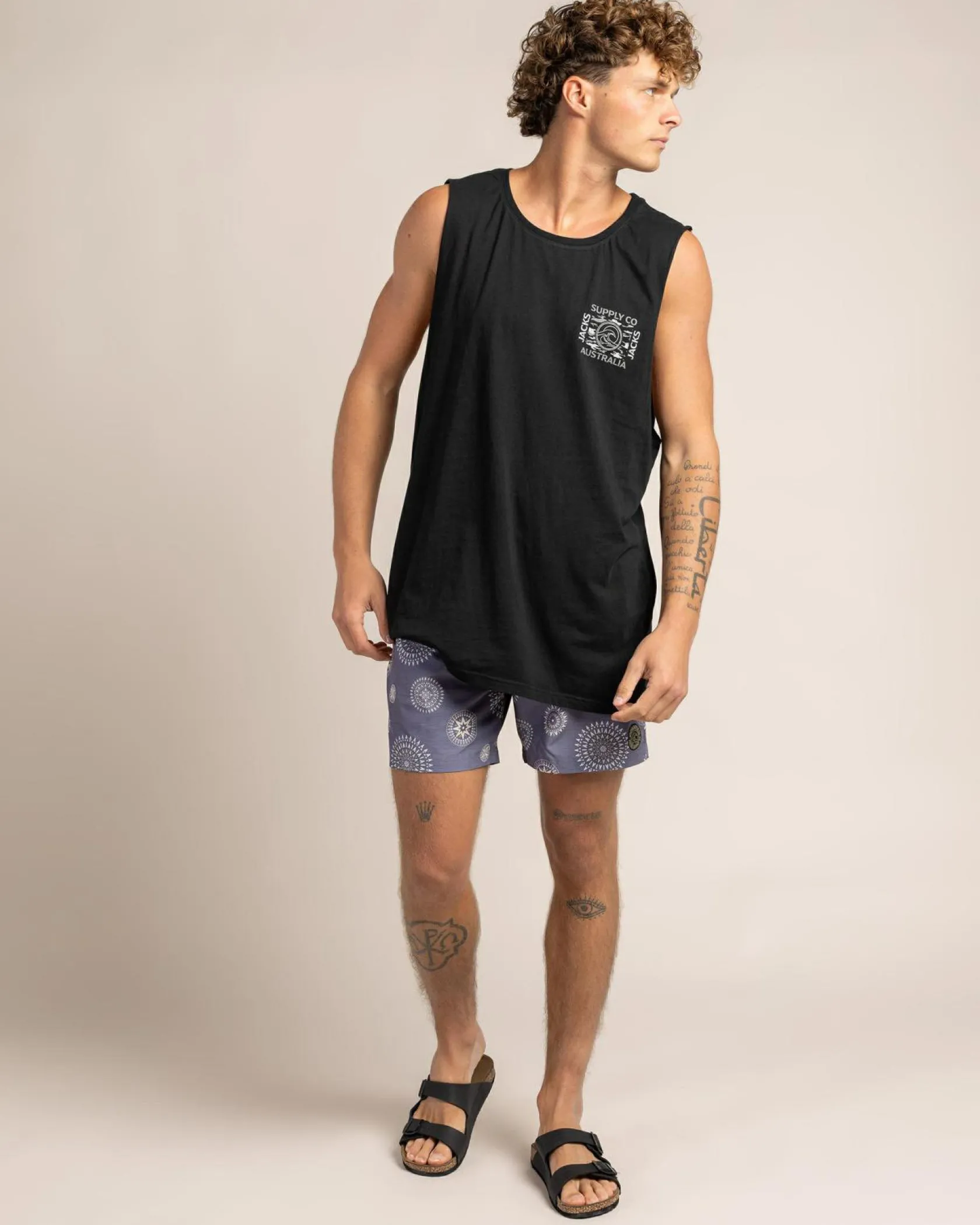 Jacks Circuit Elastic Waist Board Shorts Slate Sale