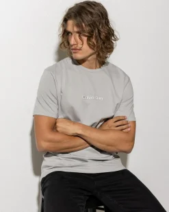 Calvin Klein CK Tonal Graphic T-Shirt Flint Gray New