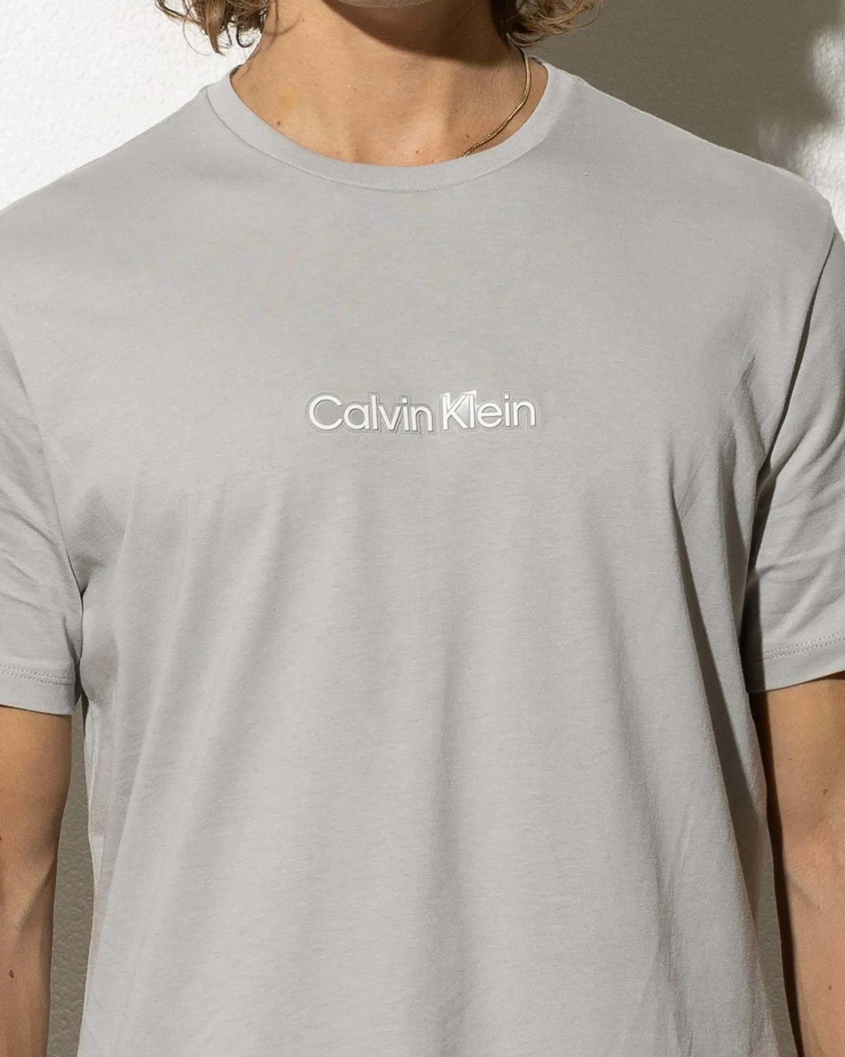 Calvin Klein CK Tonal Graphic T-Shirt Flint Gray New