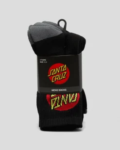 Santa Cruz Classic Dot Crew Socks 4 Pack Black Online