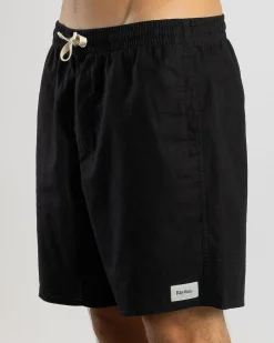 Rhythm Classic Linen Jam Shorts Vintage Black Clearance