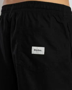 Rhythm Classic Linen Jam Shorts Vintage Black Clearance