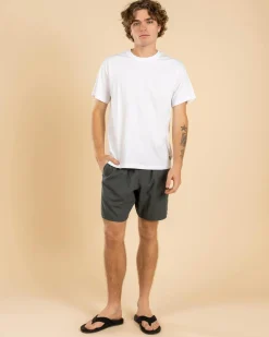 Rhythm Classic Linen Jam Shorts Silver Pine Outlet